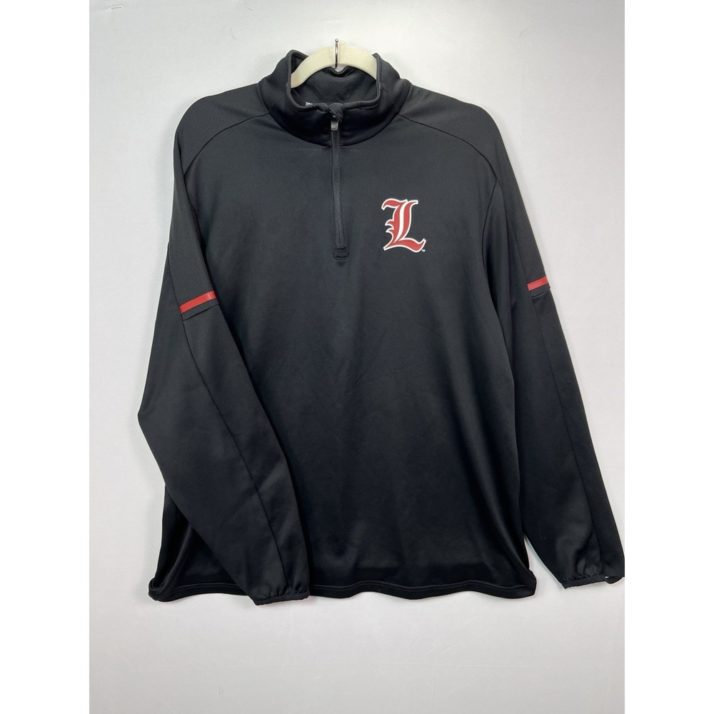 Adidas Louisville Cardinals Climalite 1/4 Zip Pullover Black Mens Large L Team